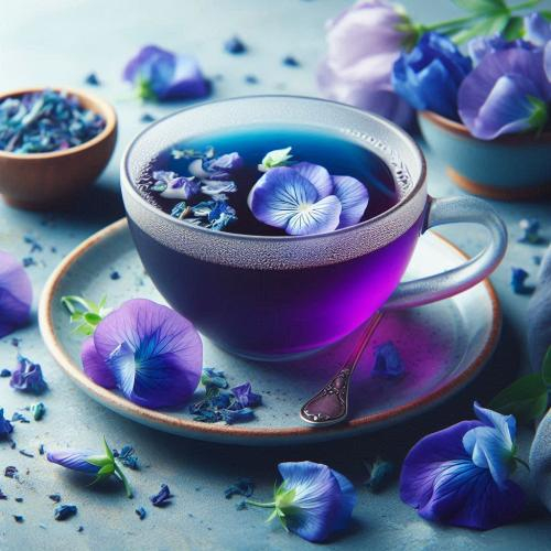 Trà hoa đậu biếc, mật ong, chanh sả tắc