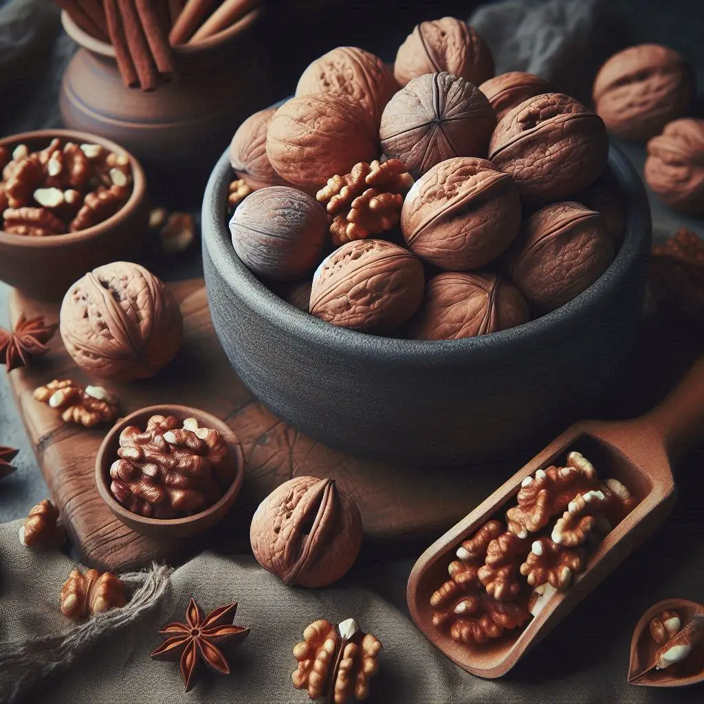 Trang trí món ăn với hạt óc chó