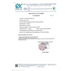 Phiếu kết quả thử nghiệm