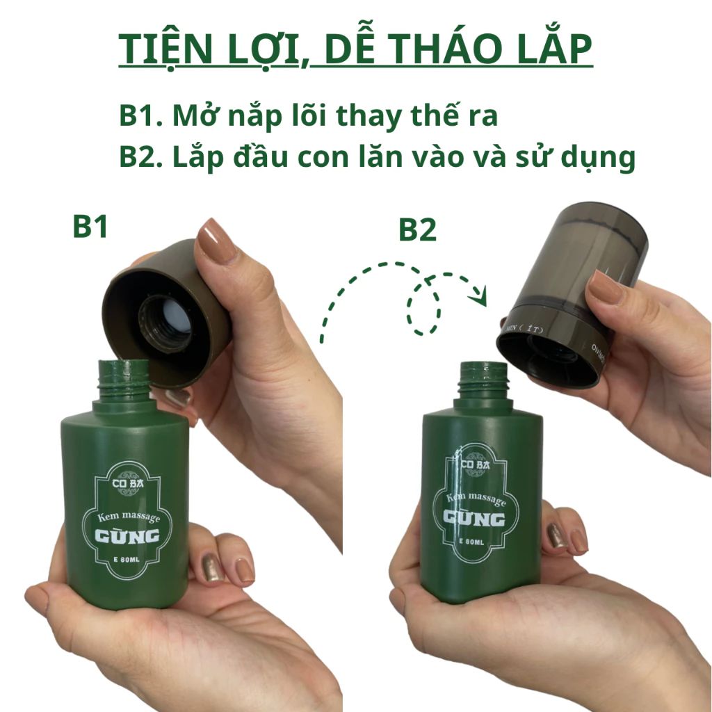 Cách sử dụng kem massge gừng Co Ba