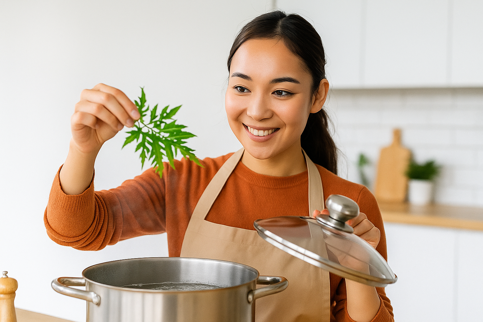 Hướng dẫn chi tiết cách xông mặt bằng lá đinh lăng tại nhà