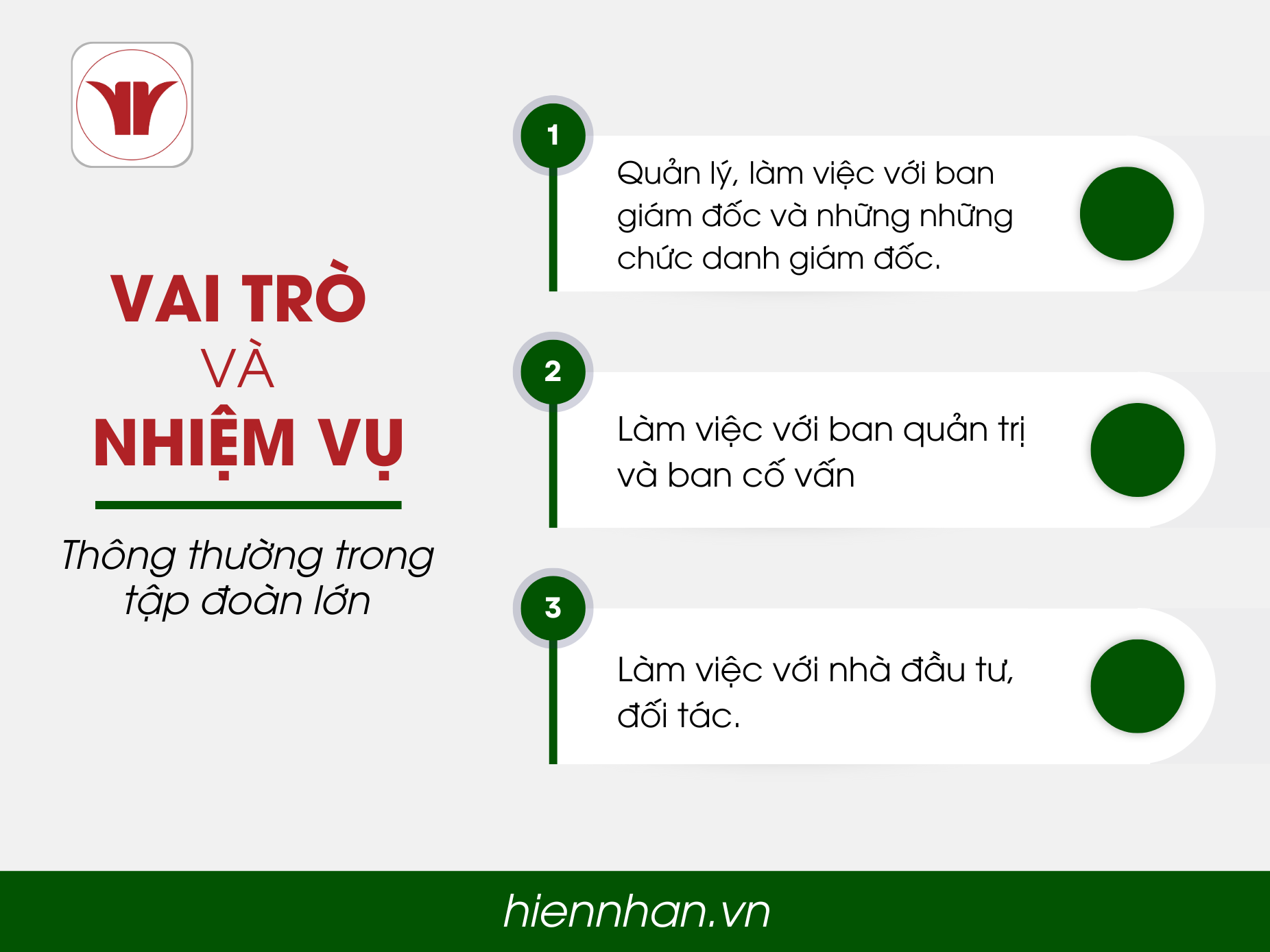 Thông thường trong tập đoàn lớn, chủ tịch phải có vai trò và nhiệm vụ của chủ tịch