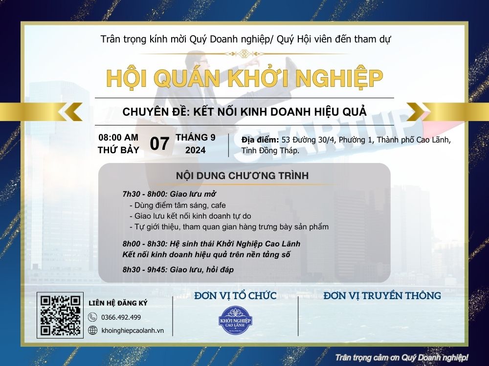 Khởi Nghiệp Cao Lãnh – Kết Nối Kinh Doanh Trên Nền Tảng Số