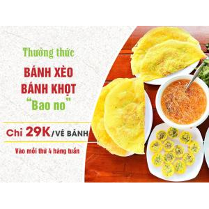 Thưởng Thức Bánh Xèo, Bánh Khọt Bao No Chỉ Với 29k/ Vé Bánh