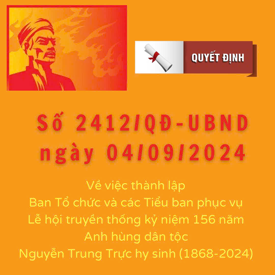 Quyết Định 2412/QĐ-UBND | Thành Lập Ban Tổ Chức Lễ Hội