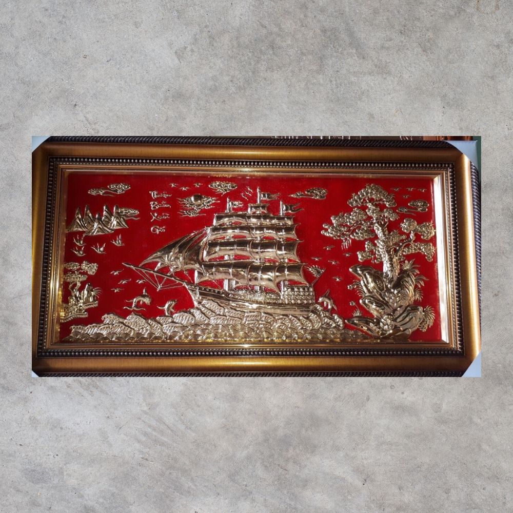 Thuận Buồm Xuôi Gió Xi Vàng 24K 179x69cm
