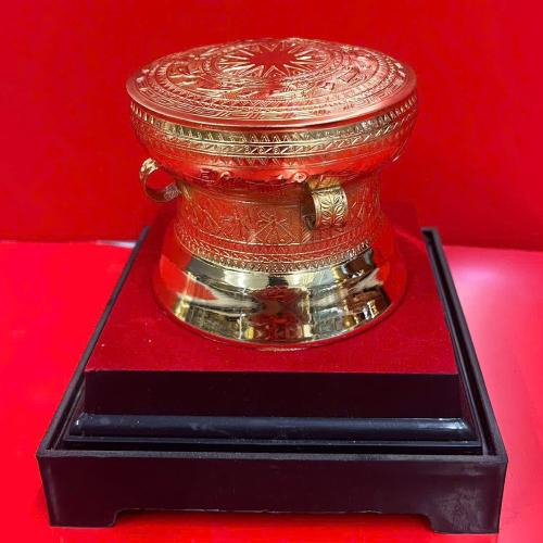 Trống Đồng Dát Vàng 24K Mặt Trống 25cm