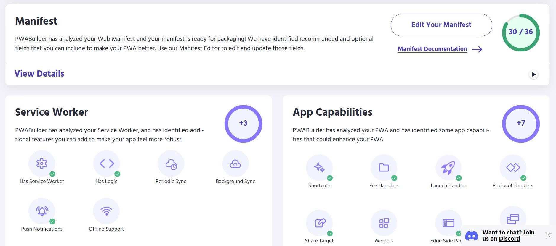 Bài test thể hiện trải nghiệm & tương lai: PWA builder report card