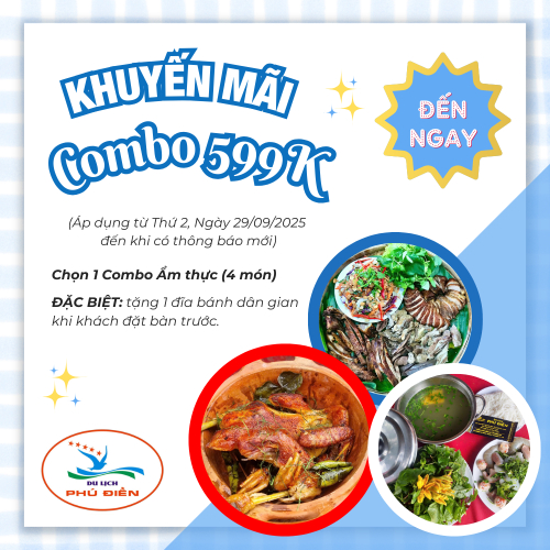 Khuyến Mãi Combo Ẩm Thực 4 Món Tại Phú Điền Cực Hấp Dẫn Chỉ Với 599K