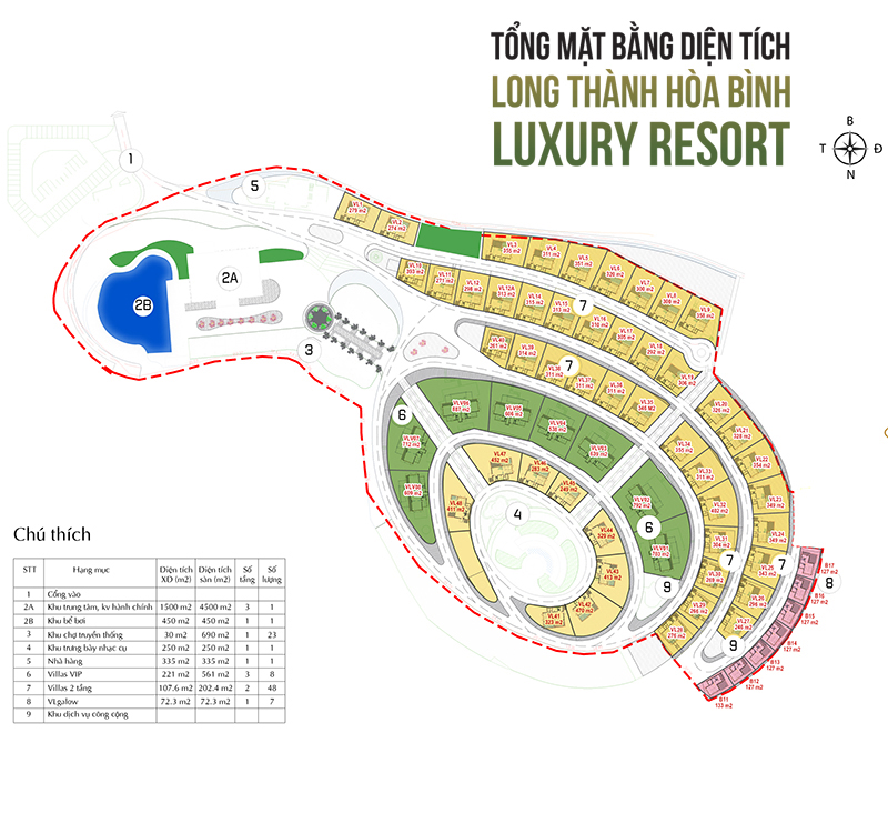 Quy mô dự án Long Thành Hòa Bình Luxury Resort