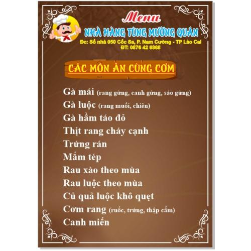 Những món ăn đặc trưng của quán