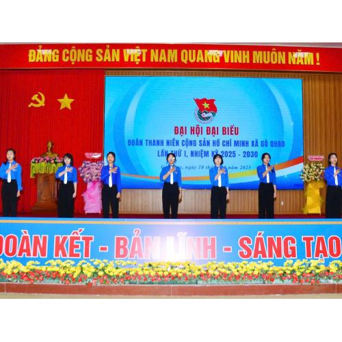 Đại biểu thống nhất thông qua nội dung nghị quyết đại hội đoàn TNCS Hồ Chí Minh xã Gò Quao nhiệm kỳ 2025-2030