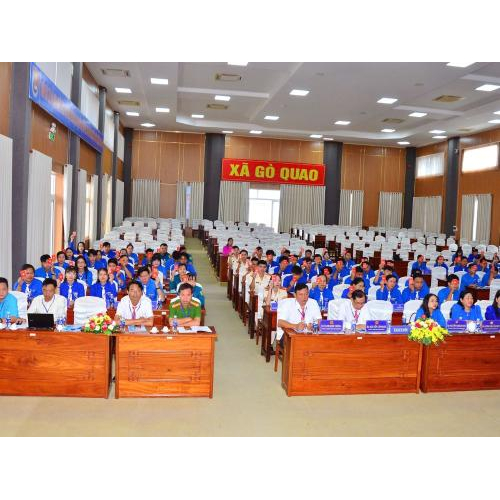 Đại biểu thống nhất thông qua nội dung nghị quyết đại hội đoàn TNCS Hồ Chí Minh xã Gò Quao nhiệm kỳ 2025-2030