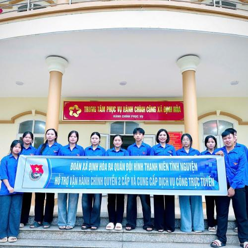 Đoàn Xã Định Hòa Ra Quân Đội Hình Thanh Niên Tình Nguyện Hỗ Trợ Vận Hành Hành Chính 2 Cấp Và Cung Cấp Dịch Vụ Công Trực Tuyến