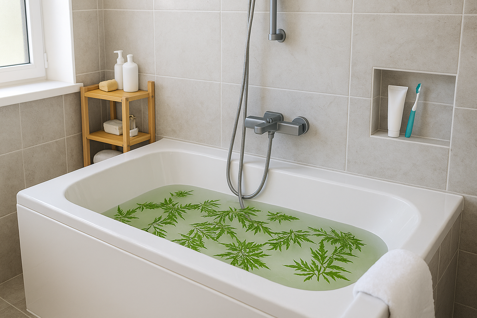 Công thức tắm trắng da bằng lá đinh lăng tại nhà