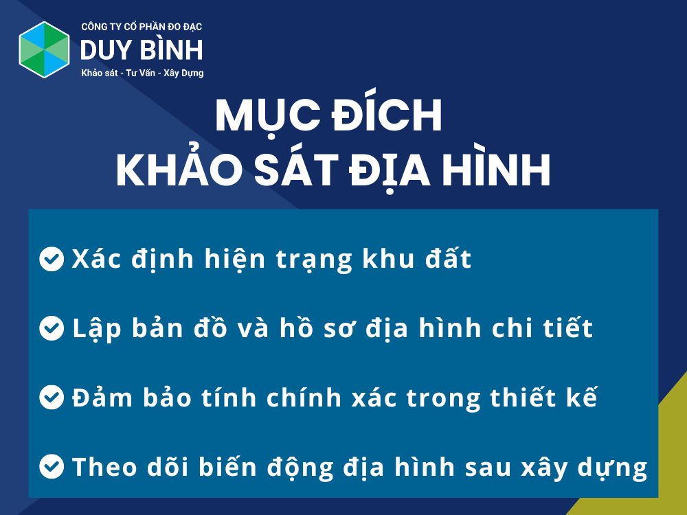Mục đích của công tác khảo sát địa hình