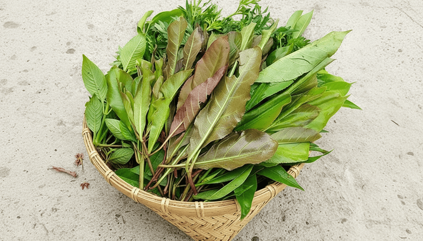 Rau vườn – thứ tạo nên “cái tình” của món bánh xèo Cao Lãnh