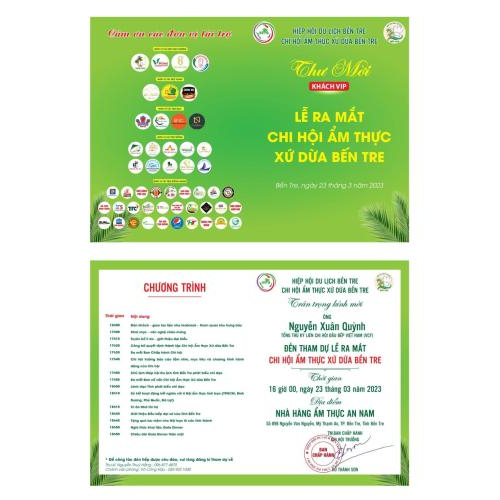 Ngày 23/3, Chef Tịnh Hoàng đại diện VCF tham gia Lễ ra mắt Chi hội ẩm thực Xứ dừa Bến Tre.