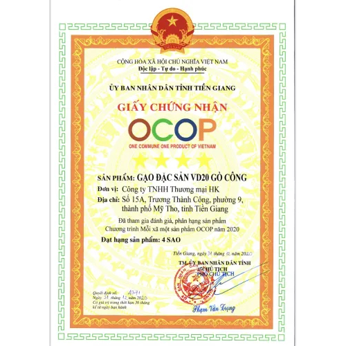 Gạo Đặc Sản VD20 Gò Công HKG 5kg | OCOP 4 Sao, Dẻo Thơm Đậm Vị