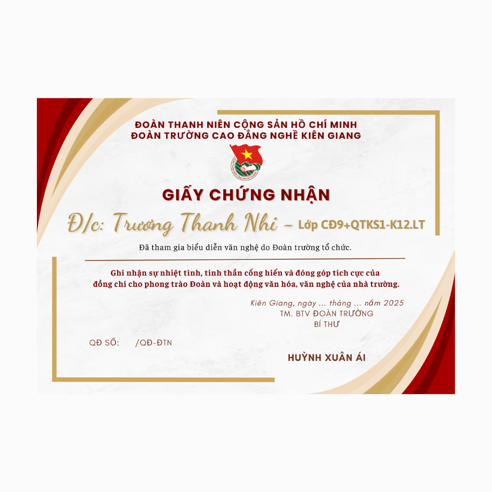 Thiết Kế Giấy Khen