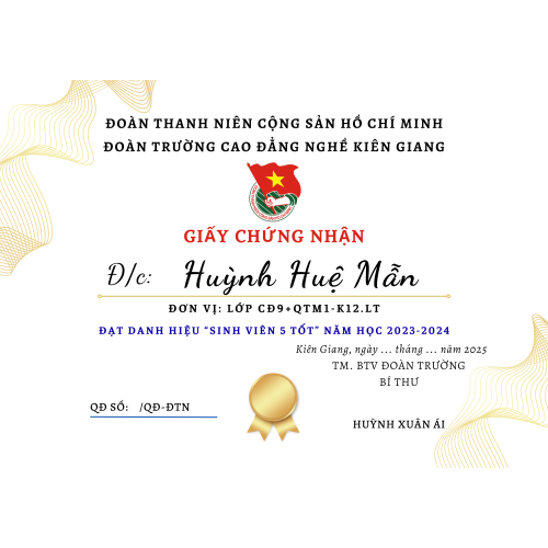 Thiết Kế Giấy Khen
