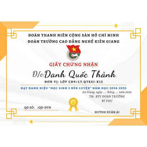 Thiết Kế Giấy Khen