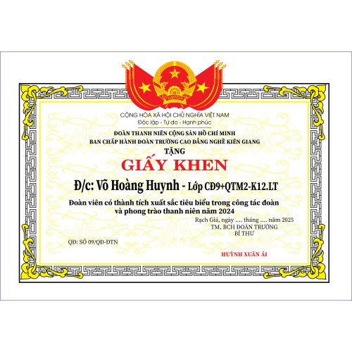 Thiết Kế Giấy Khen