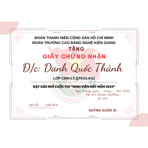Thiết Kế Giấy Khen