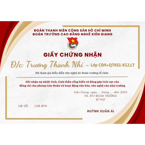 Thiết Kế Giấy Khen