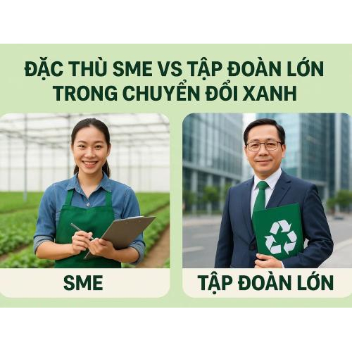 1) Đặc thù SME vs Tập đoàn lớn trong chuyển đổi xanh