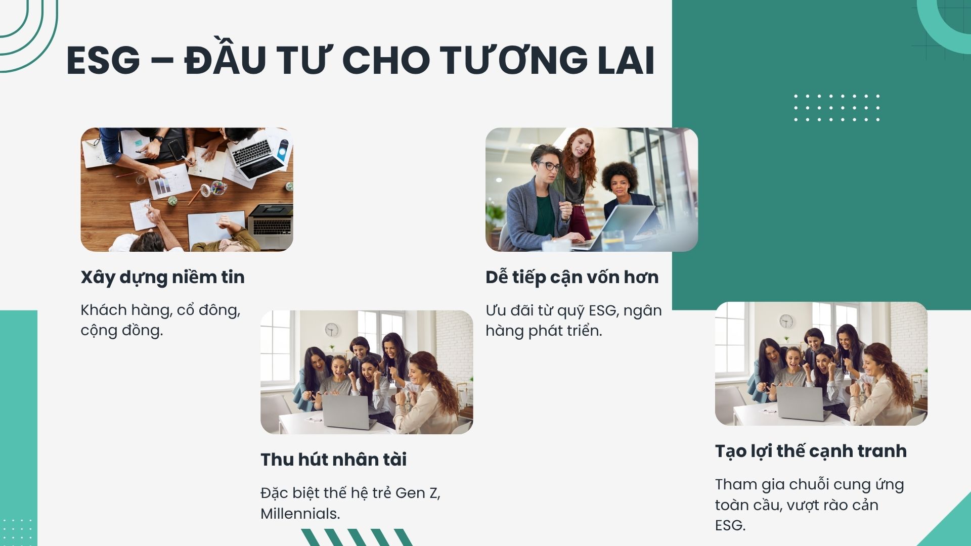4. ESG tạo ra giá trị dài hạn cho doanh nghiệp
