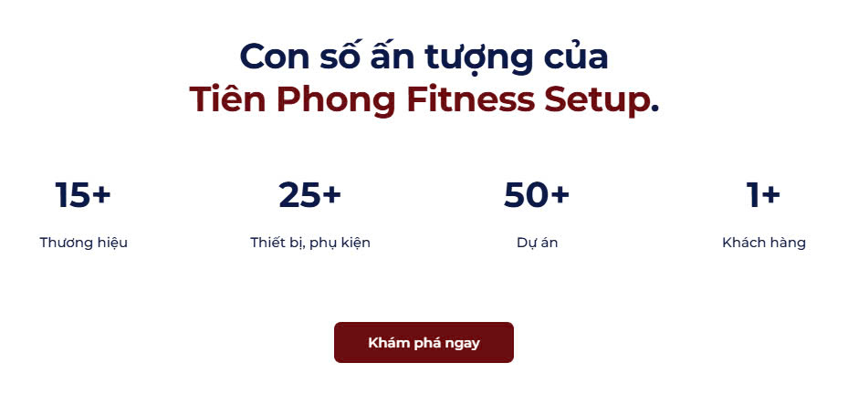 Con số ấn tượng của Tiên Phong Fitness Setup.