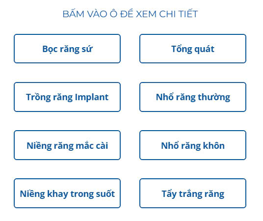 Bảng giá dịch vụ khu vực Hồ Chí Minh