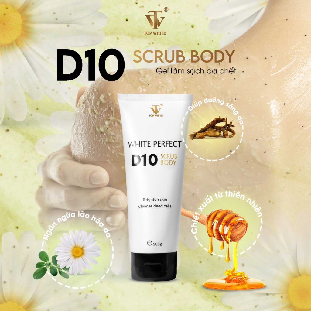 10. Gel làm sạch da chết White Perfect Scrub Body D10