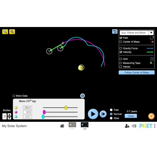 (Mô phỏng) Vật lý: My Solar System (Hệ mặt trời của tôi)