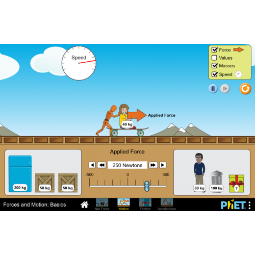 (Mô phỏng) Vật lý: Forces and Motion: Basics (Lực lượng và chuyển động: Khái niệm cơ bản)