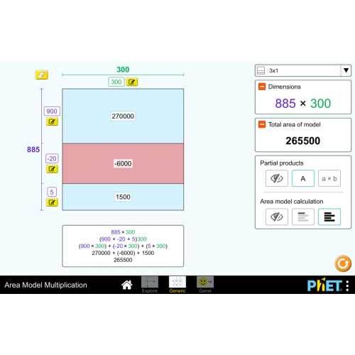 (Mô phỏng) Toán học - Phép nhân mô hình diện tích