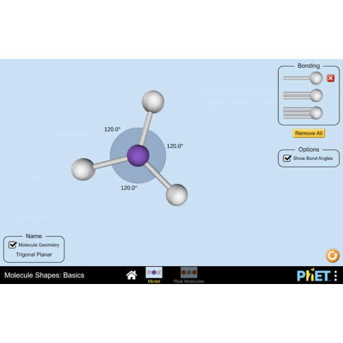 (Mô phỏng) Hóa học: Molecule Shapes: Basics (Hình dạng phân tử: Khái niệm cơ bản)