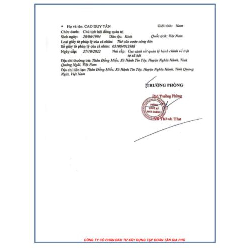 1. Giấy chứng nhận đăng ký doanh nghiệp