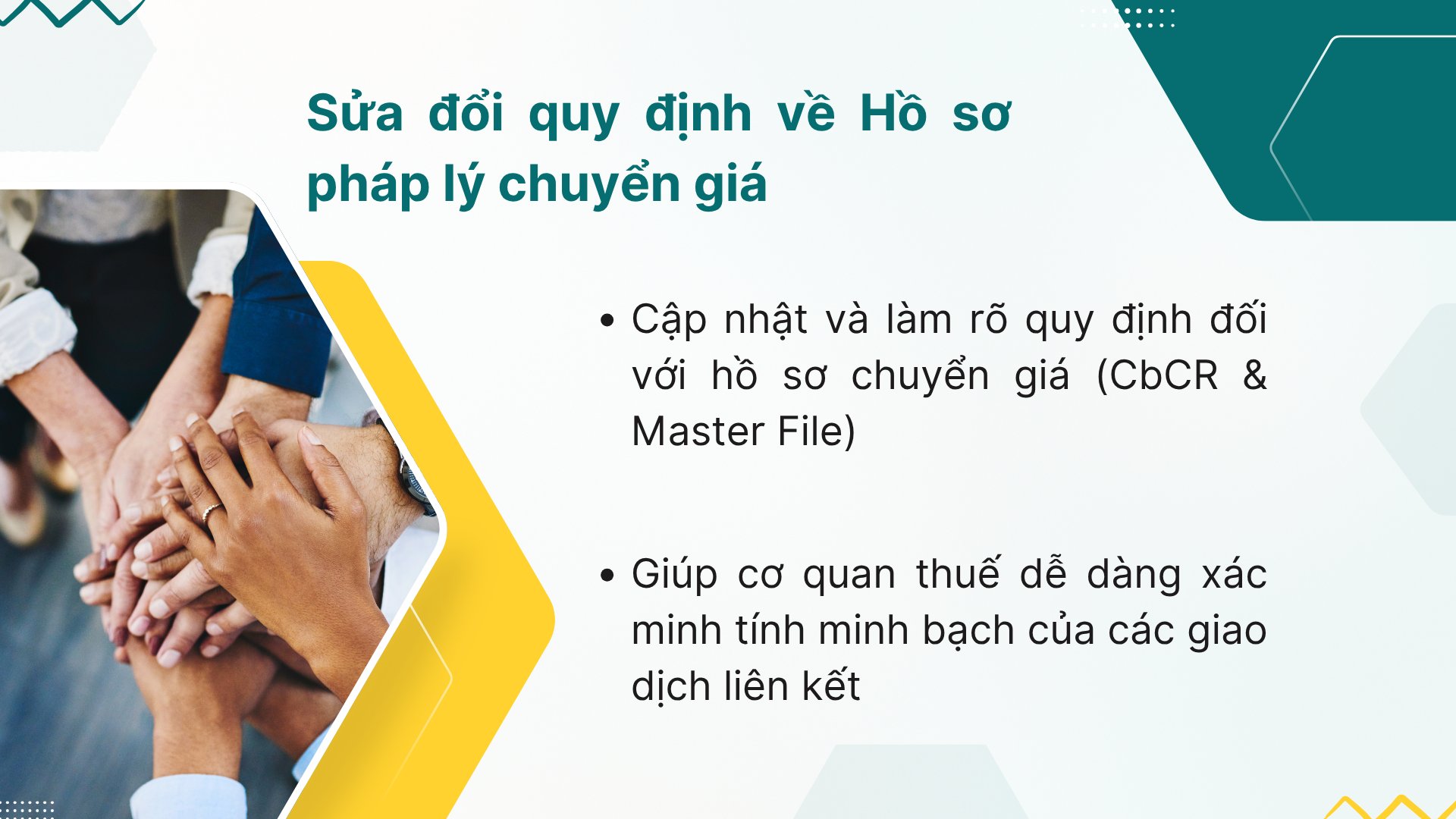 1. Sửa đổi quy định về Hồ sơ pháp lý chuyển giá (Hồ sơ CbCR & Master File)