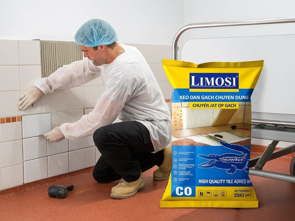 4. Bảo vệ gạch & keo trong khi thi công