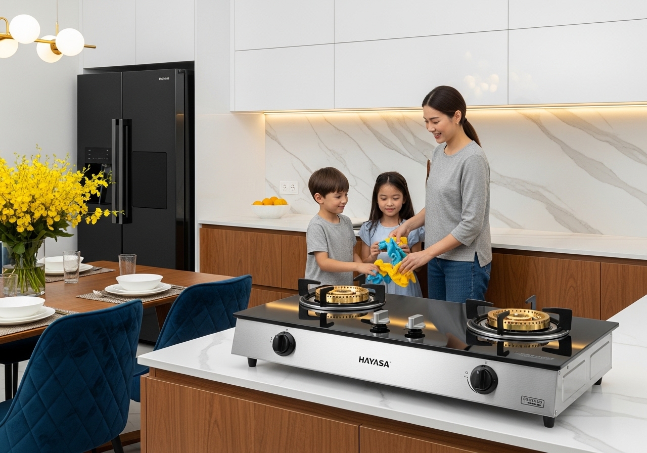 Vệ sinh bếp gas đúng cách – giữ bếp sạch, lửa xanh, nấu nhanh hơn