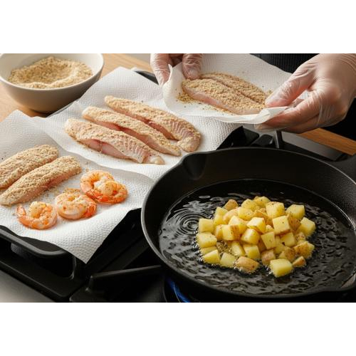 1. Làm khô thực phẩm trước khi chiên