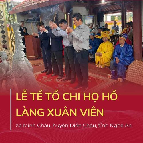 Lễ Tế Tổ Chi Họ Hồ Làng Xuân Viên, Xã Minh Châu, Huyện Diễn Châu