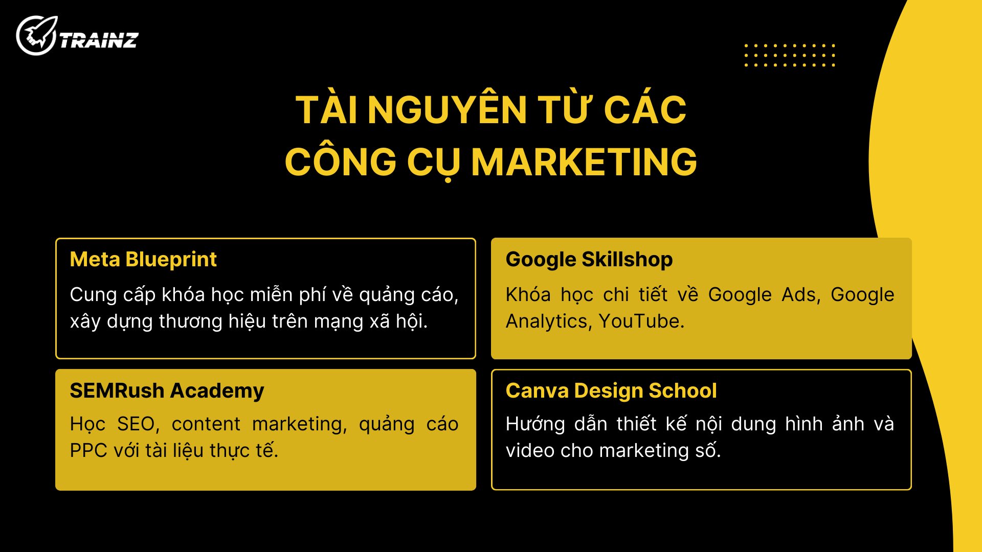 3. Tài nguyên từ các công cụ marketing