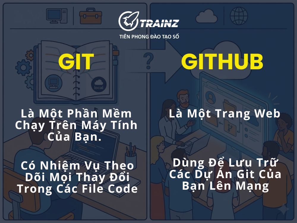 Phân biệt Git và GitHub - Hai khái niệm thường bị nhầm lẫn
