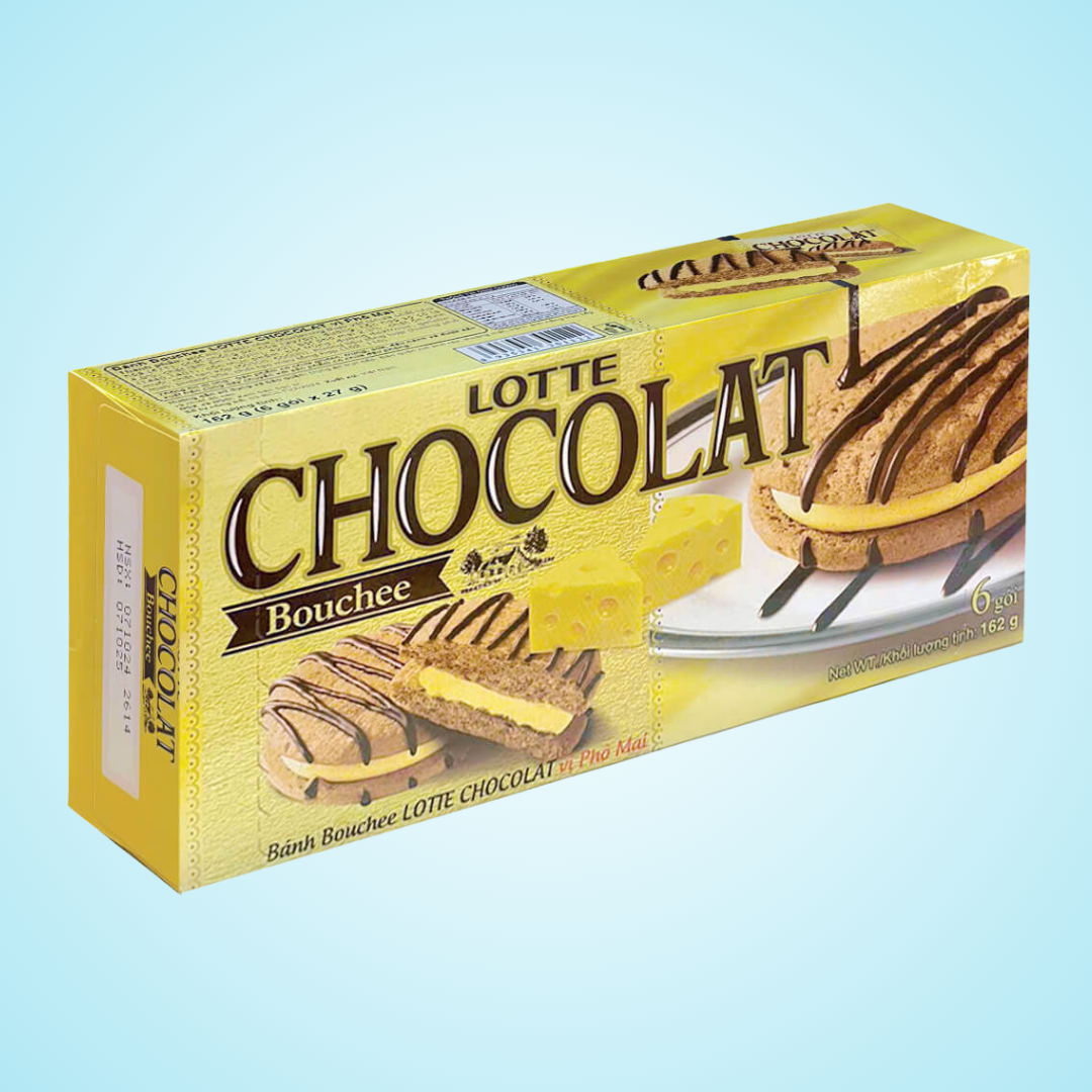 Bánh ouchee Lotte Chocolat Vị Phô Mai Hộp 162g (6 cái)