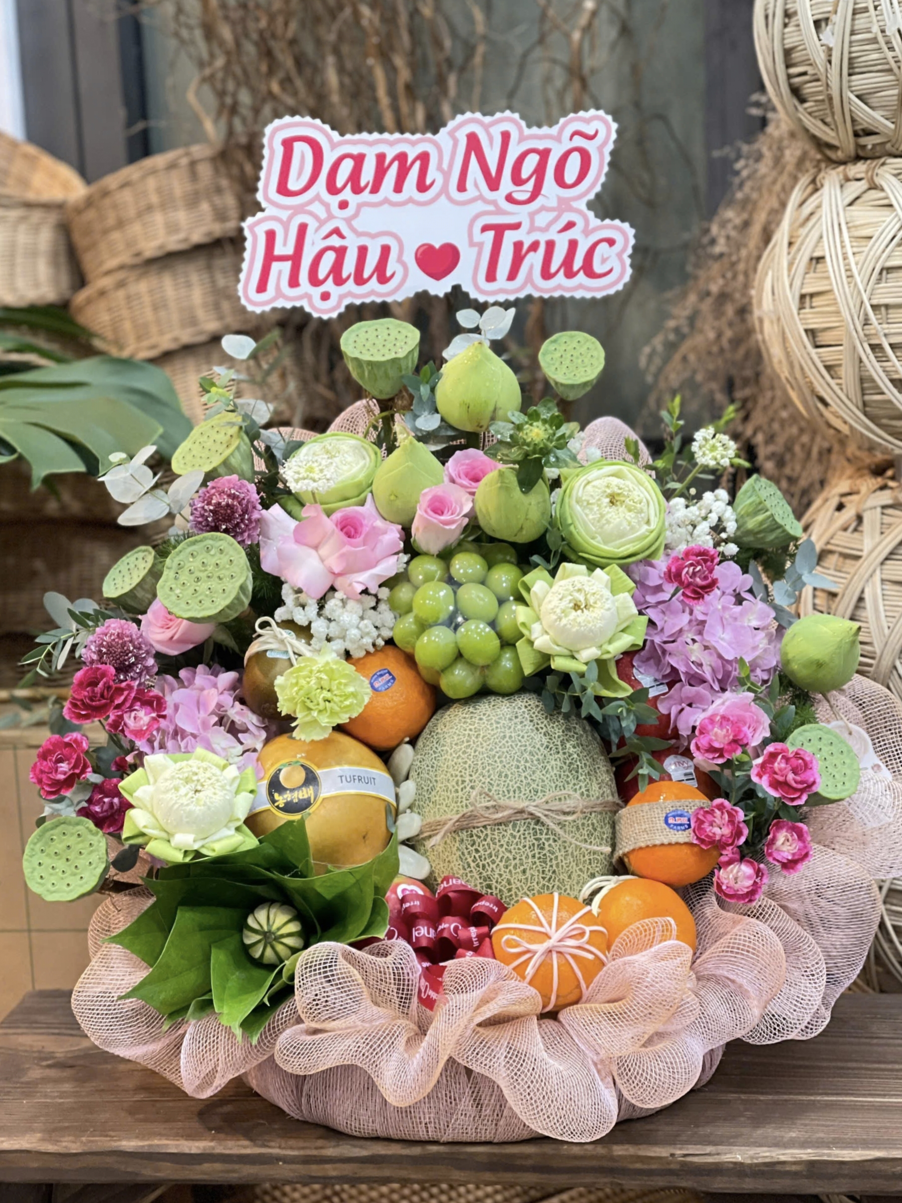 Giỏ Hoa Trái Cây Dạm Ngõ