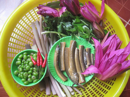 Canh chua lươn đồng nấu lục bình: Vị thanh giải nhiệt