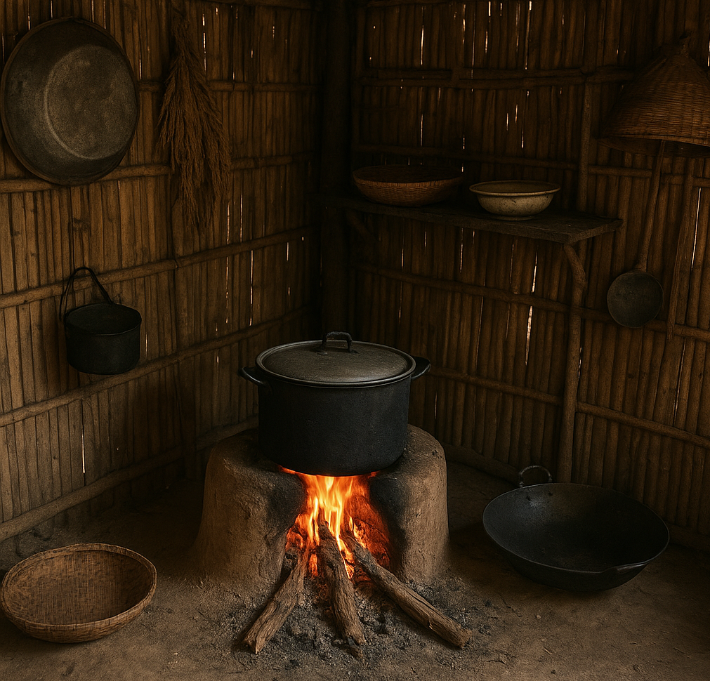 Gian bếp xưa và mùi khói đốt đồng